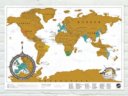 Die Luckies Scratch Map zeigt Ihre bisherigen Reiseziele
