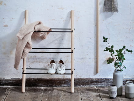 Schuhregal Stick von Norrmade aus Esche geölt/schwarz