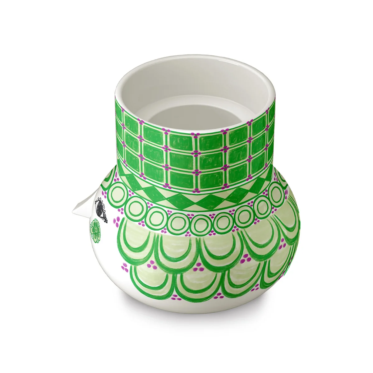 Bjørn Wiinblad - Olga Blockkerzenhalter, H 12 x Ø 11,5 cm, grün