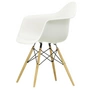 Vitra - Eames Plastic Armchair DAW, Ahorn gelblich / weiss (Filzgleiter weiss)