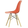 Vitra - Eames Plastic Side Chair DSW RE, Ahorn gelblich / poppy red (Filzgleiter weiss)