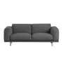 Muuto - Rest Sofa, 2 Sitzer, grau (Remix 163) / Eiche Natur
