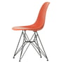 Vitra - Eames Plastic Side Chair DSR RE, basic dark / poppy red (Kunststoffgleiter basic dark)