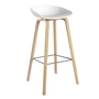 HAY - About A Stool AAS 32 H 85 cm, Eiche geseift / Edelstahl / weiss