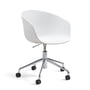 Hay - About A Chair AAC 52 mit Gaslift, Aluminium poliert / white 2.0