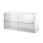 String - Vitrinenschrank mit Schiebetüren in Glas 78 x 30 cm, weiss