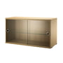 String - Vitrinenschrank mit Schiebetüren in Glas 78 x 30 cm, Eiche