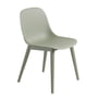 Muuto - Fiber Side Chair Wood Base, dusty green recycled