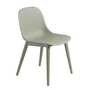 Muuto - Fiber Side Chair Wood Base, dusty green recycled