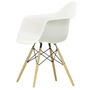 Vitra - Eames Plastic Armchair DAW, Esche honigfarben / weiss (Filzgleiter weiss)