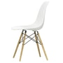 Vitra - Eames Plastic Side Chair DSW, Esche honigfarben / weiss (Filzgleiter weiss)