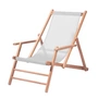 Jan Kurtz - Maxx Deckchair Teakholz, Bezug Kunststoffgewebe weiss