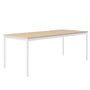 Muuto - Base Table 190 x 85 cm, weiss / Eichenplatte / Sperrholzkante