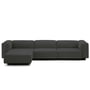 Vitra - Soft Modular Sofa, 3-Sitzer mit Chaiselongue links, dunkelgrau (Laser 03)