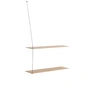 Woud - Stedge Wandregal 80 cm, Eiche weiss pigmentiert