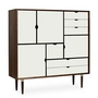 Andersen Furniture - S3 Kommode, Walnuss geölt/ Fronten weiss