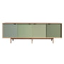 Andersen Furniture - S1 Sideboard, Eiche geseift/ Türen Ocean Grey (schilfgrün) , Doeskin (beige), Pale Olive (blassgrün), Ocean Grey (schilfgrün)