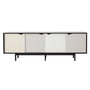 Andersen Furniture - S1 Sideboard, Eiche schwarz lackiert/ Türen Doeskin (beige), Iron (metallgrau), Silver (silber weiss), Iron (metallgrau)