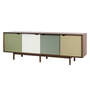 Andersen Furniture - S1 Sideboard, Walnuss geölt/ Türen Pale Olive (blassgrün), Alpino (weiss), Ocean Grey (schilfgrün), Doeskin (beige)