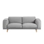 Muuto - Rest Sofa, 2 Sitzer, grau (Hallingdal 123) / Eiche Natur