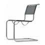 Thonet - S 33 N Stuhl, Chrom / Gewebe silber