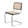 Thonet - S 32 V Stuhl, Chrom / Buche schwarz gebeizt (TP 29) / Rohrgeflecht mit Kunststoffstützgewebe