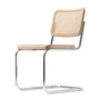 Thonet - S 32 V Stuhl, Chrom / Buche natur (TP 17) / Rohrgeflecht mit Kunststoffstützgewebe