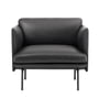 Muuto - Outline Sessel, schwarz / Leder schwarz 