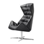 Thonet - 808 Lounge-Sessel, Gestell Edelstahl / schwarz (Nappaleder 500)