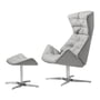 Thonet - 808 Lounge-Sessel, Gestell Edelstahl / grau (Bergen 905) + gratis 808 Hocker