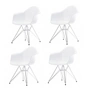 Vitra - Aktionsset Eames Plastic Armchair DAR, verchromt / weiss (Filzgleiter basic dark) (4er-Set)