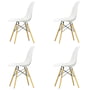 Vitra - Eames Plastic Side Chair DSW, Ahorn gelblich / weiss (Filzgleiter weiss) (4er-Set)