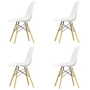 Vitra - Eames Plastic Side Chair DSW, Ahorn gelblich / weiss (Filzgleiter weiss) (4er-Set)