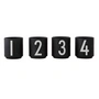 Design Letters - Porzellan Mini-Becher (4er-Set), schwarz