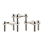 Stoff Nagel - Kerzenhalter, Chrom (3er-Set)