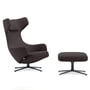 Vitra - Grand Repos Sessel und Ottoman, graphit (11 Mello) / basic dark (Filzgleiter)