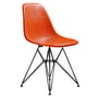 Vitra - Eames Fiberglass Side Chair DSR, basic dark / Eames red orange (Filzgleiter basic dark)