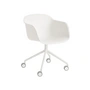 Muuto - Fiber Armchair Swivel mit Rollen, weiss