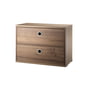 String - Schrankmodul mit Schubladen 58 x 30 cm, Walnuss