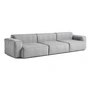 HAY - Mags Soft Sofa 3-Sitzer, Kombination 1, Armlehne niedrig, hellgrau (Hallingdal 130) / Nähte: dunkelgrau (EU)