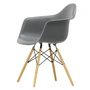 Vitra - Eames Plastic Armchair DAW RE, Ahorn gelblich / granitgrau (Filzgleiter weiss)