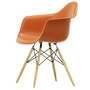 Vitra - Eames Plastic Armchair DAW RE, Ahorn gelblich / rostorange (Filzgleiter weiss)