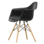 Vitra - Eames Plastic Armchair DAW RE, Esche honigfarben / tiefschwarz (Filzgleiter weiss)
