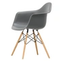 Vitra - Eames Plastic Armchair DAW RE, Esche honigfarben / granitgrau (Filzgleiter weiss)