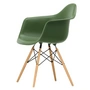 Vitra - Eames Plastic Armchair DAW RE, Esche honigfarben / forest (Filzgleiter weiss)