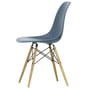 Vitra - Eames Plastic Side Chair DSW RE, Esche honigfarben / meerblau (Filzgleiter weiss)