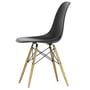 Vitra - Eames Plastic Side Chair DSW RE, Esche honigfarben / tiefschwarz (Filzgleiter weiss)