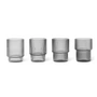 Ferm Living - Ripple Gläser, smoked grey (4er-Set)