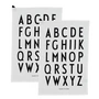 Design Letters - Classic Geschirrtuch, weiss (2er-Set)