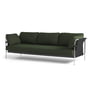 Hay - Can Sofa, 3-Sitzer, Chrom / Canvas schwarz / Steelcut 975 dunkelgrün